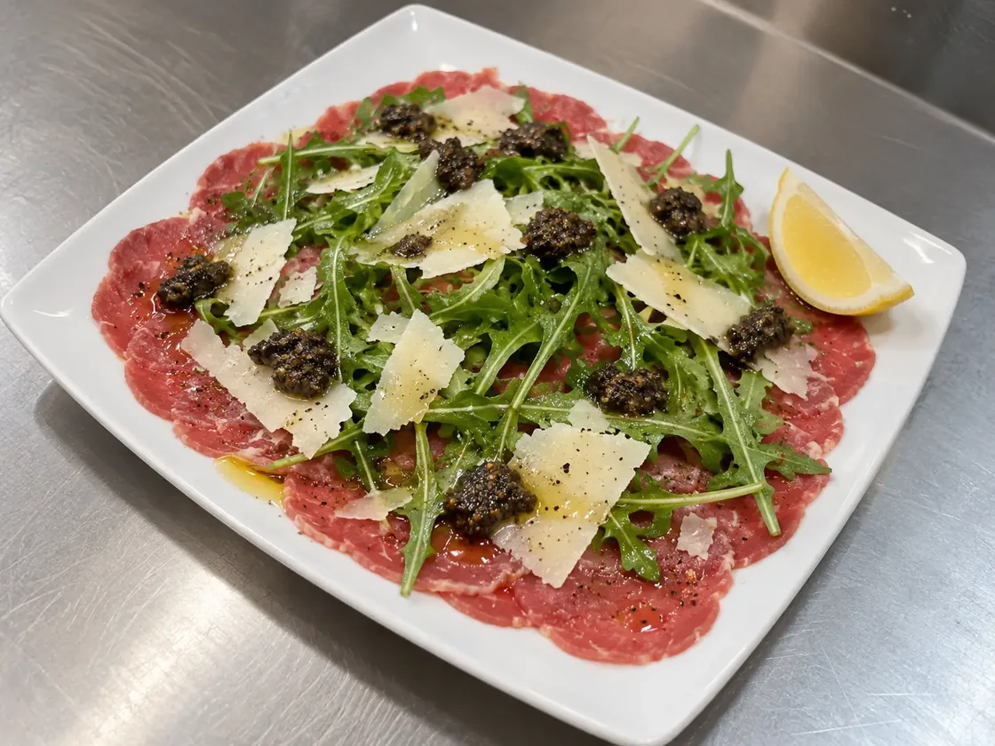 Carpaccio de bœuf à la tartufata